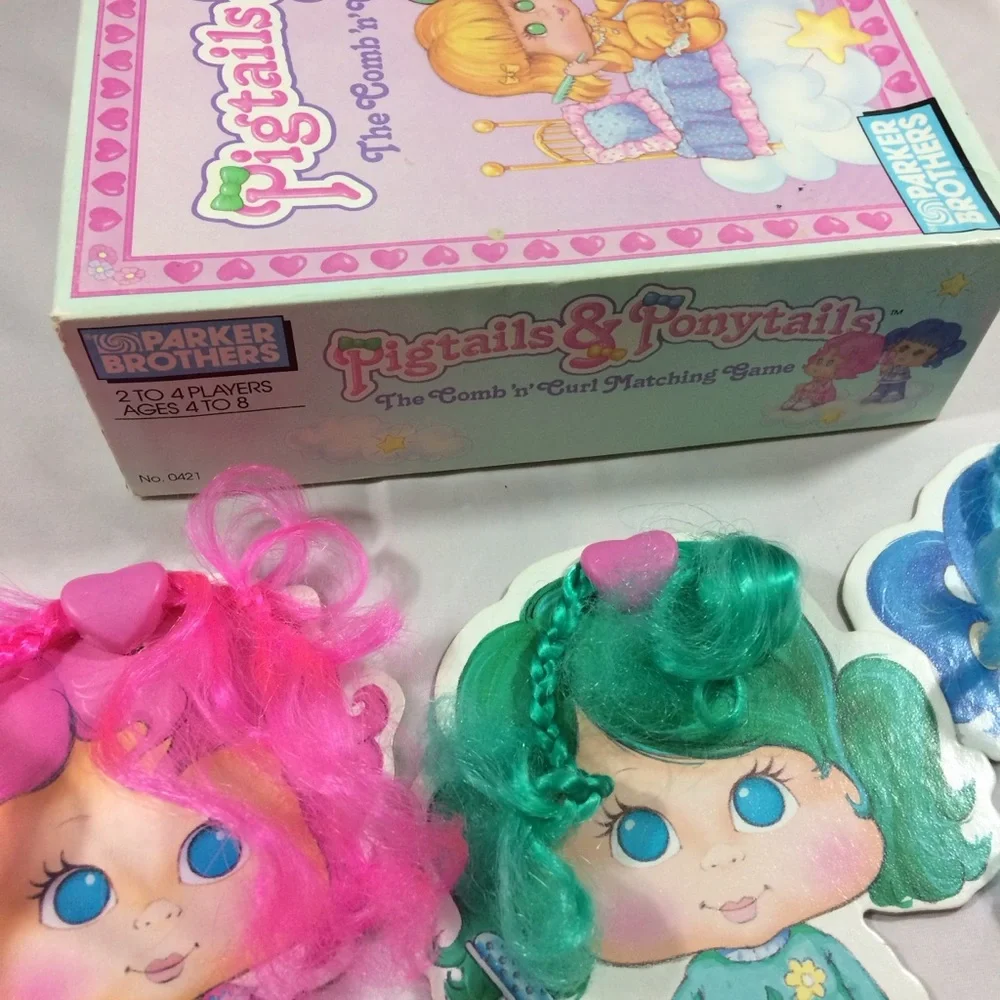 Vintage Pigtails & Ponytails Matching Game - Incomplete  - 1989 Parker Brothers